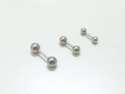 中性款式－純鋼－抗過敏－素面鎖珠〔5mm3mm2mm共三款〕鎖式耳環－耳骨環－耳環【QQ小咪】