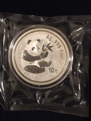 εїз 萬里酷幣~ 2000年 熊貓1盎司銀幣 原封包 熊貓銀幣
