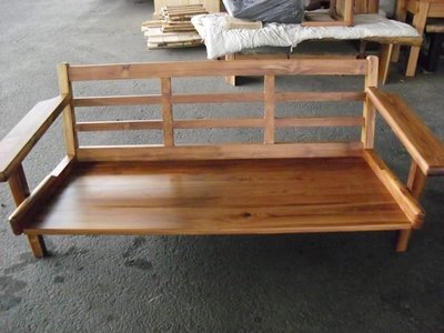 【原味手工家具】柚木三人座沙發椅-台南 原木 家具