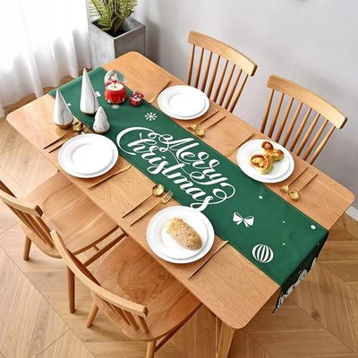 餐桌布 北歐風耶誕節桌布 2022新款 耶誕節裝飾 創意餐桌裝飾布 居家節日裝扮 桌旗 長條長桌子