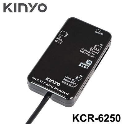 【MR3C】含稅附發票 KINYO金葉 多合一晶片讀卡機 2色:KCR-6251白色 / KCR-6250黑色