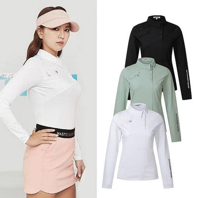 ? 韓國雙耳高爾夫服裝女上衣長袖透氣顯瘦修身golf運動衣服女高端