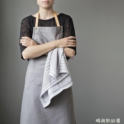 【促銷】妙HOME 北歐丹麥圍新裙純棉北歐時尚簡約圍裙 廚房餐廳新工作室圍裙