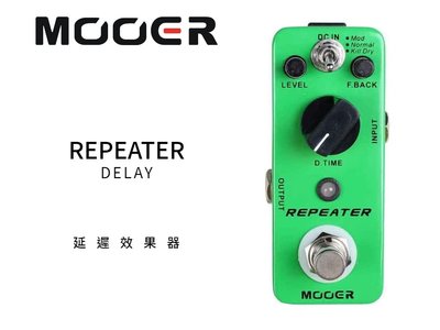 ♪♪學友樂器音響♪♪ Mooer Repeater Digital Delay 延遲效果器 單顆 迷你