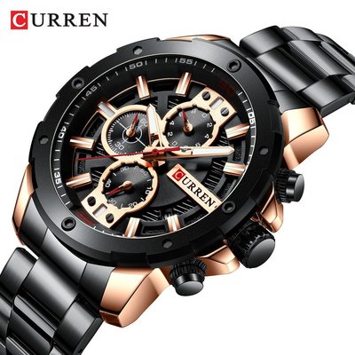 【潮裡潮氣】CURREN /卡瑞恩新款石英六針計時手錶男錶尚尚多功能手錶8336