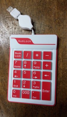 【大武郎】伸縮型USB 可攜式 軟式數字鍵盤 NumLock 18/19鍵 Numerical KeyPad