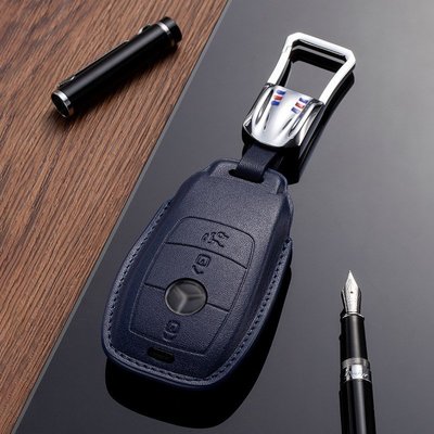 【熱賣精選】適用賓士新C級E級S級汽車鑰匙包C260L/S320L真皮鑰匙套