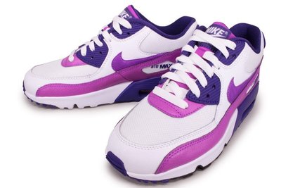 =CodE= NIKE AIR MAX 90 MESH GS 帆布皮革慢跑鞋(白桃紅紫) 833340-105 女 童