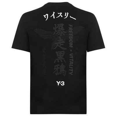 緋聞 / Y-3 (Y3) 刺繡 / 黑色 / 短袖 / T恤 / T-Shirt / 爆走黑鴉 ♠️