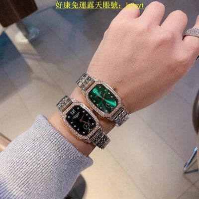 好康浪琴 LONGINES優雅系列 時尚晶鑽玫瑰金方形手錶腕錶石英女錶 直徑31mm 寬23mm