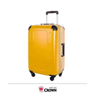 【Chu Mai】CROWN C-F2501 十字拉桿箱 行李箱 旅行箱 拉桿箱 旅遊用 -黃色(24吋)