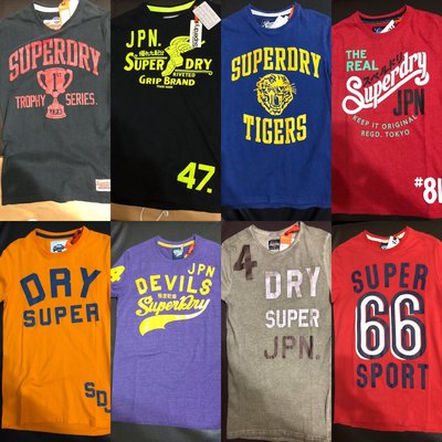 superdry 極度乾燥 短袖T恤 短T 全部台灣標公司貨 尺寸：Ｓ 黑/炭黑/藍/寶藍/紫/紅/橘/綠/墨綠