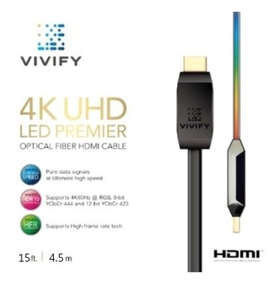 【名展音響】遊戲玩家適用 VIVIFY STAR+ 系列 4K超高清光纖4.5米發光 HDMI 與FIBBR 同等級