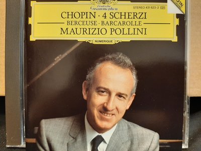 Pollini,Chopin-4Scherzi,Berceuse,Barcarolle,波里尼，蕭邦-4首灰諧曲，搖籃曲，船歌，如新。
