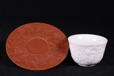 德國 MEISSEN 雕瓷煎茶杯盤一套共6組