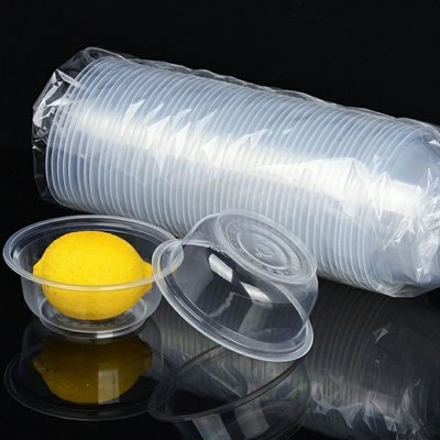 【熱賣精選】一次性碗餐盒冰粉碗專用塑料圓形外賣打包盒小碗商用帶*特價
