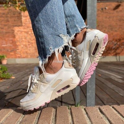 【代購】nike Air Max 90 復古 百搭 粉白 奶希 運動慢跑鞋 CT1873-100 女鞋