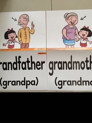 Flash card 國小英語教學圖字卡A4·grandpa •grandma •teacher•student •nurse•doctor•完美主義者請勿下標