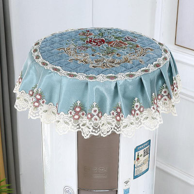 圓柱立式空調蓋巾蕾絲布藝防塵布多用蓋布圓形格力美的空調櫃機罩