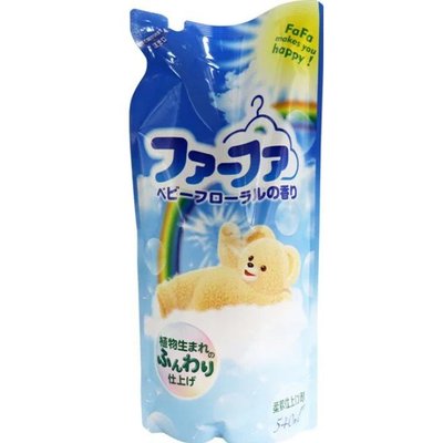 日本熊寶貝 FaFa 添加植物性配方 濃縮型柔軟精補充包 540ml 嬰兒花香