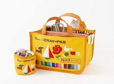 《瘋日雜》420日本雜誌附錄 SAKURA CRAY-PA 文具 彩色蠟筆 手提包托特包 筆筒收納包小物包兩件組