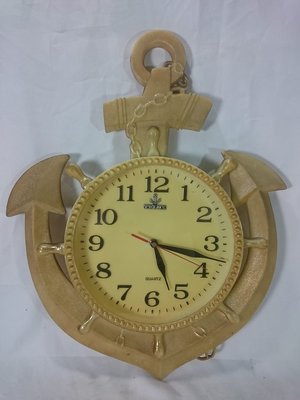 ＊阿柱的店＊ 早期 懷舊 復古 TELUX LOGO 船錨 造型時鐘
