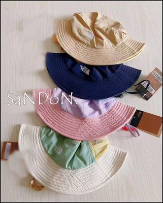 SaNDoN x『THE NORTH FACE』限定TNF韓國限定販售透氣撞色拉繩兒童漁夫帽 小孩 230610