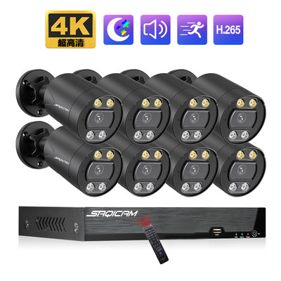Saqicam 8路4K POE監視器 網路攝影機 48V POE供電 8MP NVR主機 監控套餐 紅外夜視錄音