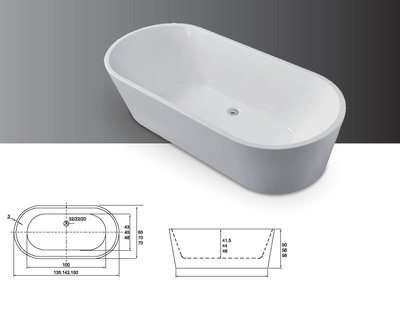 《優亞衛浴精品》獨立式壓克力浴缸135/142/150cm