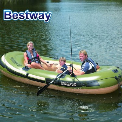 美國正廠Bestway 原裝加大款3.5米 釣魚艇皮划艇 全配組 釣魚充氣船 橡皮艇 救生艇 氣墊船 氣墊艇