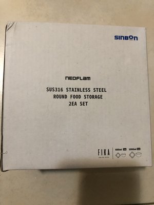 Neoflam SUS316不鏽鋼 圓形保鮮盒 2件組 FIKA 歡迎合購其他商品合併運費~