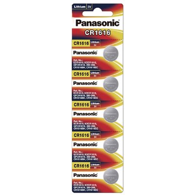 國際牌Panasonic【5顆裝】CR1616鋰電池3V鈕扣電池 排裝(公司貨)