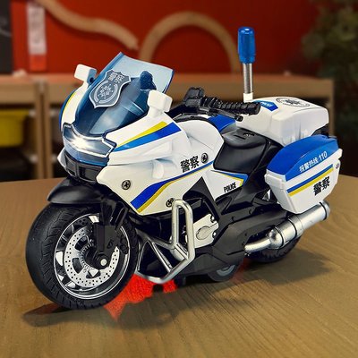 警笛鳴音鐵騎摩托車國賓警車回力合金模型帶燈光炫酷賽車兒童玩具特價
