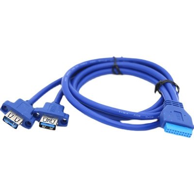 USB3.0 20Pin線 主板USB3.0 20p機箱后置PCI擋板線 USB樂悅小鋪
