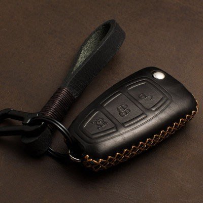 FORD 福特 汽車 鑰匙 皮套 Focus MK3 Fiesta Mondeo KUGA 真皮 鑰匙包 手工縫線