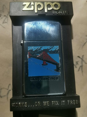 日本 回流 zippo 1986年 窄版 女士 打火機 原裝1985年內膽。全新帶原包裝。