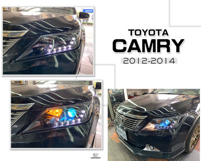 小傑車燈精品-全新 CAMRY 2012 12 13 14 年 7代 黑框 U型 LED R8 魚眼 大燈