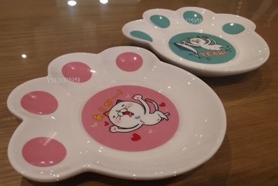 DHC 良子喵 貓掌小盤組 點心盤 貓咪寵物食盤 瓷器 台灣製 可微波 高雄可面交