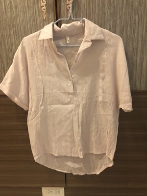 韓版 粉色 襯衫 適合S-M號