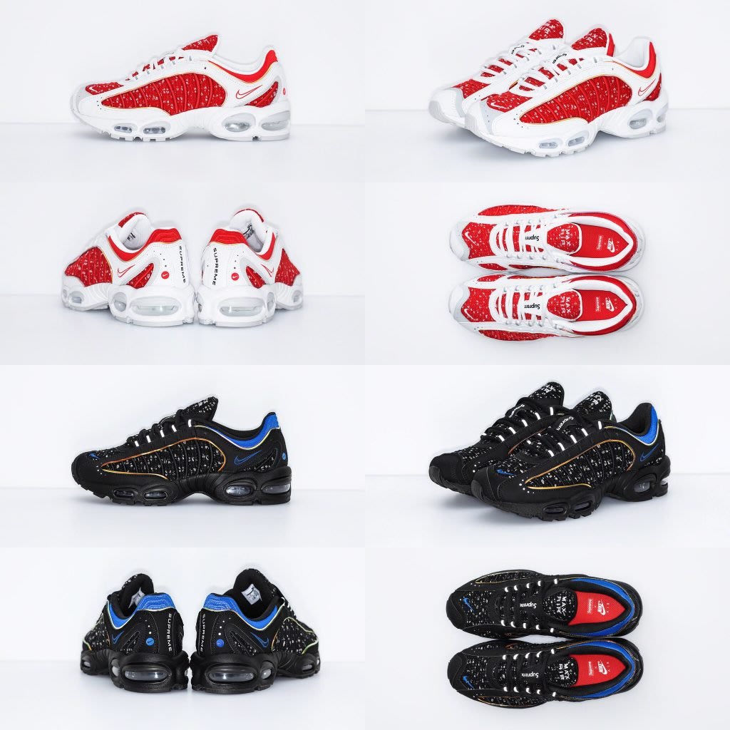 R'代購Supreme Nike air max tailwind 4 IV 白紅黑藍AT3854 100 001