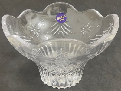 龍廬-自藏出清~玻璃製品-SOGA JAPAN聖誕樹圖案水晶玻璃堅果碗 足碗糖果盤/只有一個/水果 糖果盆