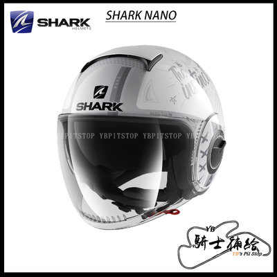 ⚠YB騎士補給⚠ SHARK NANO Tribute RM 白銀銀 WSS 半罩 3/4 安全帽 內墨片 眼鏡溝 通勤