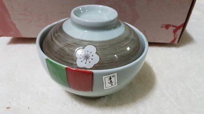 全新—松村窯 日式陶瓷蓋碗五入組 日式和風青花瓷碗 飯碗、吃飯碗 餐具組 陶瓷餐具組 茶碗蒸
