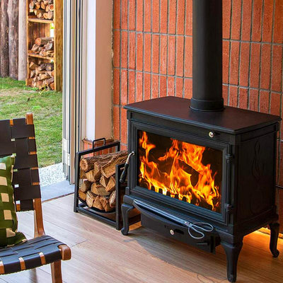 精品卡米奧壁爐冬季取暖燒柴真火燃木柴取暖裝飾鑄鐵別墅家用火爐暖器