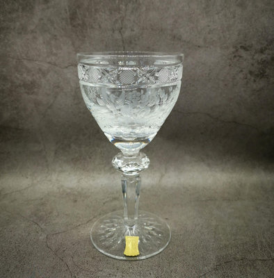 德國Meissen梅森手工雕刻花卉水晶杯