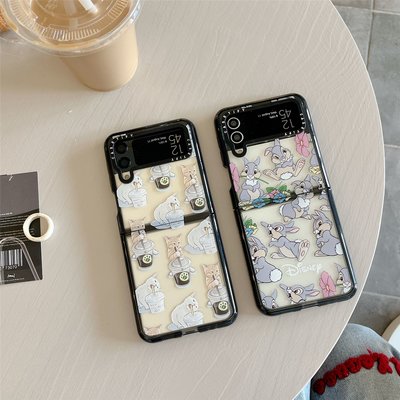 【MOMO生活館】casetify咖啡貓桑普兔適用三星Zflip3zflip4折疊手機亞克力透明殼
