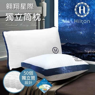 【Hilton 希爾頓】翱翔星際銀離子沉睡獨立筒枕(B0104-W)