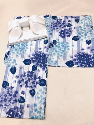 日本新款和服浴衣女 紫陽花 傳統款式 純棉面料 日本旅遊和服