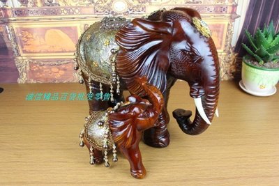 INPHIC-可愛母子大象擺飾歐式家居裝飾品樹脂擺設