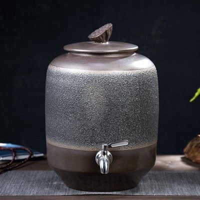 景德鎮陶瓷水缸帶龍頭大號飲水機家用過濾純凈水桶儲水~特價